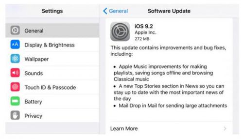 苹果承认iOS9.2在iPhone6s中有电量显示图片